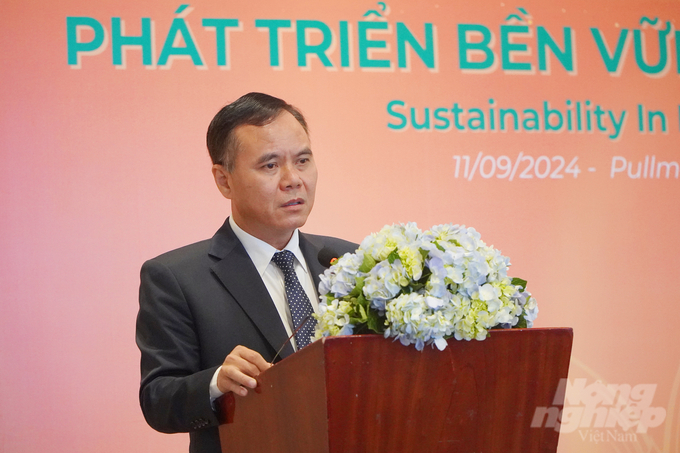 Mr. Pham Kim Dang, Deputy Director of the Livestock Department (Ministry of Agriculture and Rural Development), spoke at the press conference on the afternoon of September 11. Photo: Nguyen Thuy.