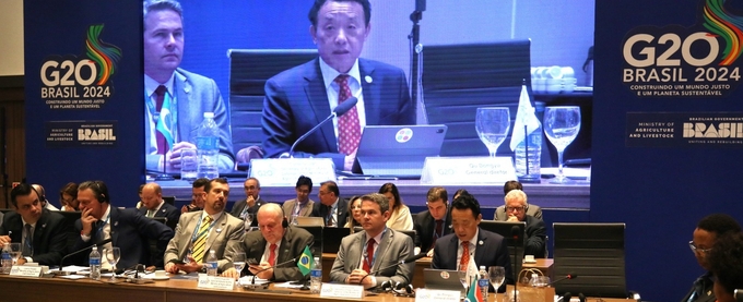 FAO Director-General QU Dongyu intervenes during the G20 Agriculture Ministers’ Meeting- Session on Priorities III and IV: Family Farming, Fisheries and Aquaculture.