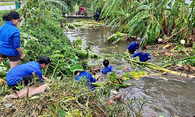 Đoàn thanh niên Hải Dương khắc phục các hậu quả sau mưa lũ.