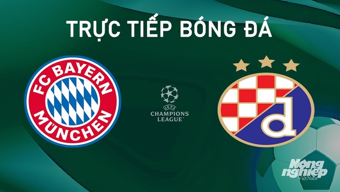 Trực tiếp bóng đá giữa Bayern Munich vs Dinamo Zagreb ngày 18/9/2024