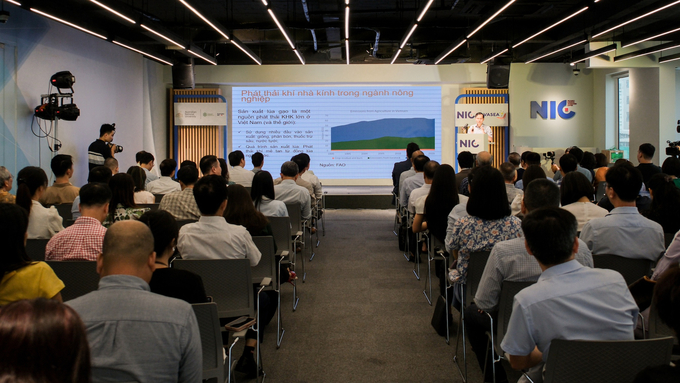 Workshop on 'Promoting green innovation in agriculture through market mechanisms' held at the Vietnam National Innovation Center on September 17. Photo: Quynh Chi.