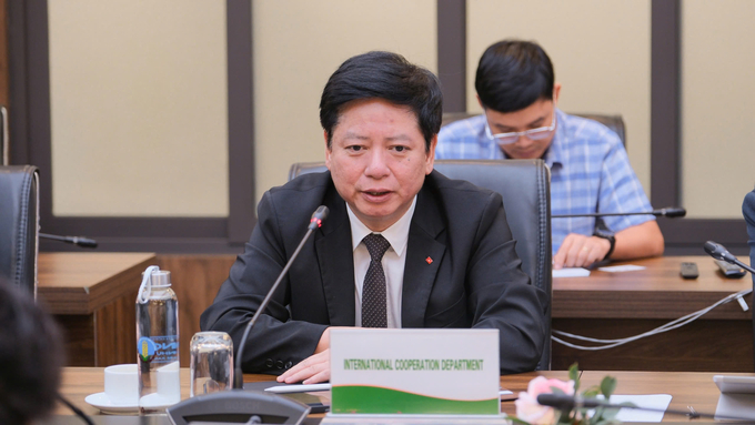 Deputy Director of the International Cooperation Department (Ministry of Agriculture and Rural Development) Pham Ngoc Mau spoke at the meeting. Photo: Quynh Chi.