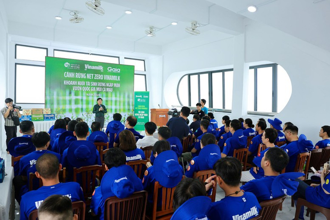 Vinamilk's employees listen to speakers and scientists share about the role of mangrove forests in responding to climate change and sequestering carbon. Photo: PD.