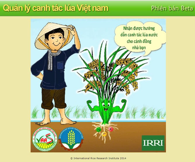 The interface of the RCM application that helps farmers manage crop nutrients effectively. Photo: Kim Anh.