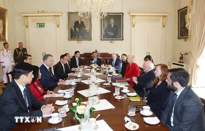 General Secretary and President To Lam holds talks with Irish President Michael D. Higgins. Photo: VNA.