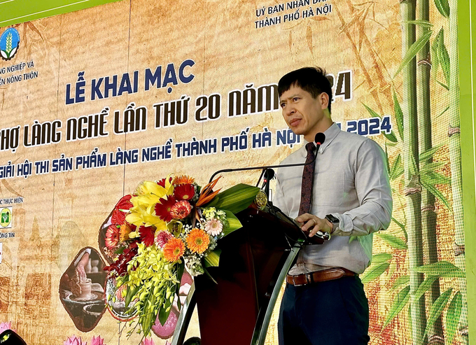 Ông Nguyễn Minh Tiến, Giám đốc Trung tâm Xúc tiến thương mại Nông nghiệp phát biểu tại sự kiện. Ảnh: Phương Linh.