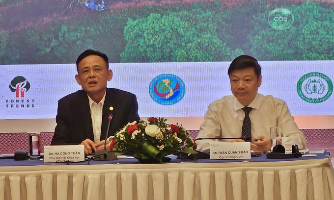 Former Deputy Minister of Agriculture and Rural Development Ha Cong Tuan and Director Tran Quang Bao chaired the workshop. Photo: Bao Thang.