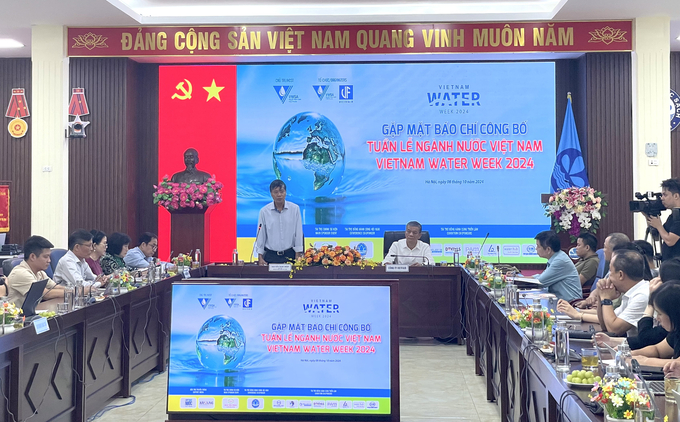 Lễ ra mắt sự kiện Tuần lễ ngành nước Việt Nam - Vietnam Water Week 2024 sáng 8/10. Ảnh: Thơ Thơ.