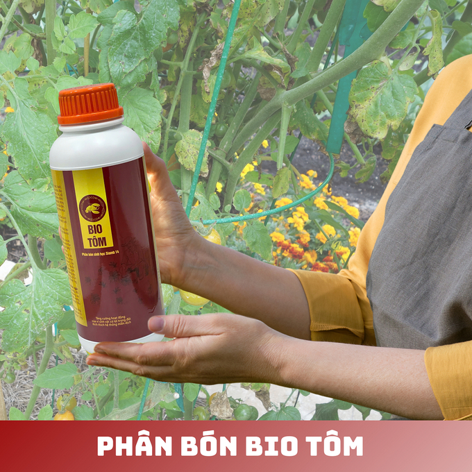  Bio Tôm – phân bón sinh học được chiết xuất từ đầu, vỏ tôm và các phụ phẩm khác của ngành công nghiệp thủy sản. Ảnh: VIFA.ECO.