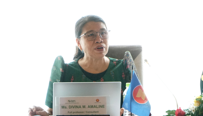 GS Divina M. Amalin, Ban điều phối ca cao Philippines. Ảnh: Lê Bình.