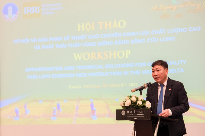 TS Nguyễn Đỗ Anh Tuấn: 'Tín chỉ carbon là chỉ dấu cho sự thành công của canh tác lúa bền vững'. Ảnh: Quỳnh Chi.