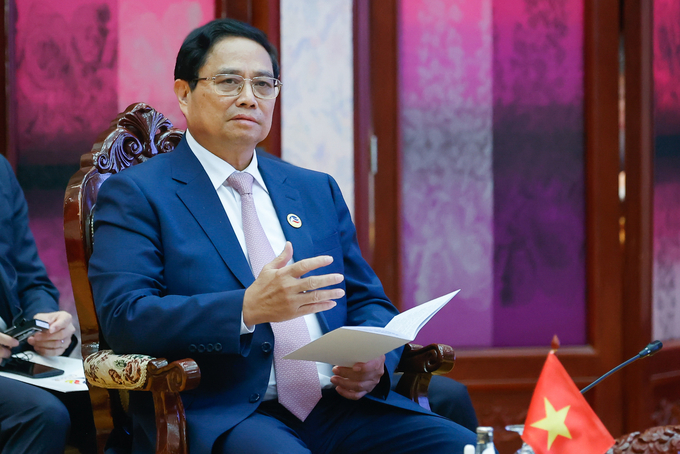 Prime Minister Pham Minh Chinh emphasized that ASEAN must maintain a proactive position in seizing and utilizing growth opportunities. Photo: VGP.