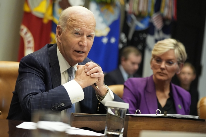 Tổng thống Joe Biden phát biểu tại Phòng Roosevelt của Nhà Trắng, hôm 11/10. Ảnh: AP.