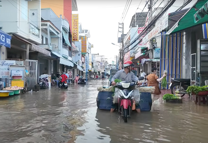 Ngập do triều cường tại TP Cần Thơ.