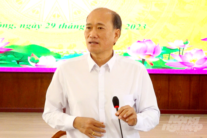 Ông Huỳnh Thanh Sơn, Bí thư Huyện ủy Tam Nông (Đồng Tháp). Ảnh: Lê Hoàng Vũ.