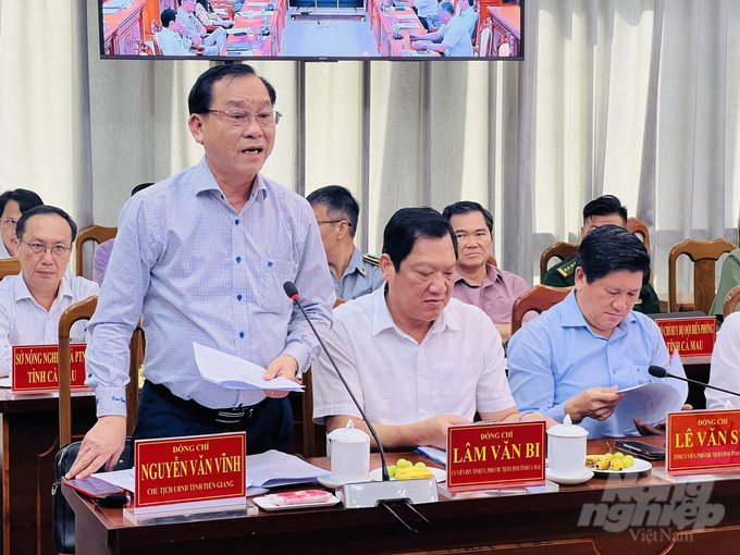 Chairman of Tien Giang People's Committee Nguyen Van Vinh affirmed that the locality has no cases of violations of fisheries exploitation in foreign waters. Photo: Trong Linh.