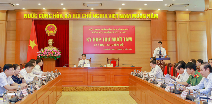 Ông Nguyễn Trung Hải - Phó Chủ tịch HĐND tỉnh - phát biểu khai mạc kỳ họp. Ảnh: vinhphuc.gov.vn