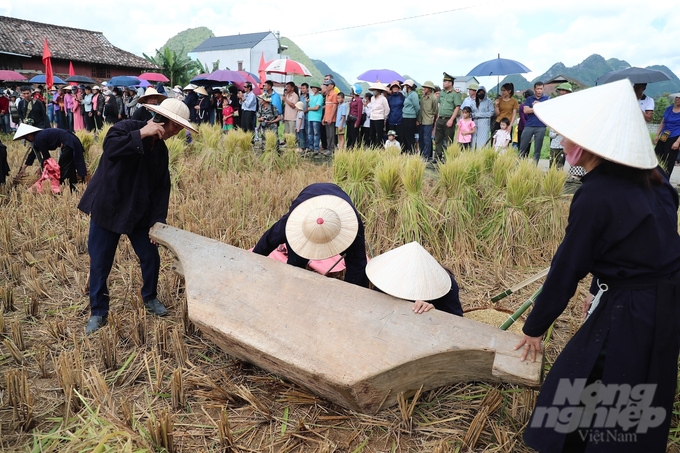 Một đội thi đang bước vào giai đoạn thu hoạch thóc. Cuộc thi thu hút sự chú ý của hàng trăm du khách và dân địa phương. Theo bà Phùng Thị Thanh Nga, Chủ tịch UBND huyện Bắc Sơn, địa phương nằm trong vùng công viên địa chất tỉnh Lạng Sơn với nhiều điểm di sản tiêu biểu. Với những tiềm năng về cảnh quan, lịch sử, văn hóa và những sản phẩm du lịch hiện có, huyện Bắc Sơn tin tưởng rằng sẽ là điểm đến hấp dẫn góp phần giúp người dân, du khách hiểu rõ hơn về văn hoá, truyền thống lịch sử.