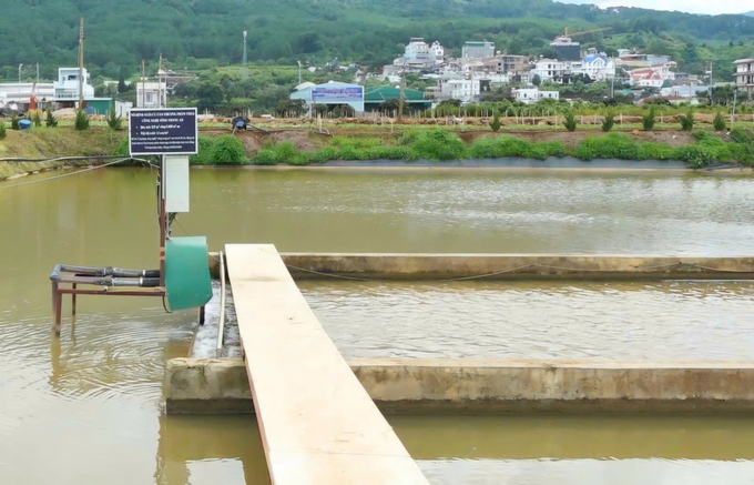 Thiết bị tạo dòng chảy nhân tạo để nước trong ao trở thành sông, phù hợp cho cá sinh trưởng. Ảnh: PC.