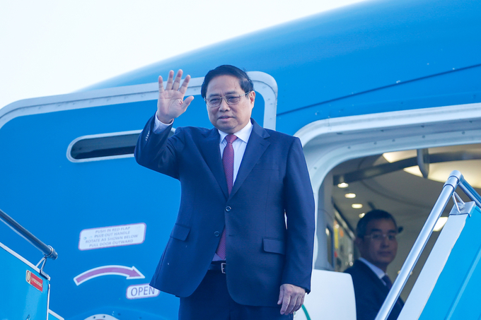 Prime Minister Pham Minh Chinh departs for the Expanded BRICS Leaders' Summit. Photo: VGP.