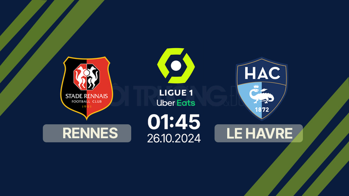 Nhận định bóng đá Rennes vs Le Havre, Ligue 1, 01h45 hôm nay 26/10/2024