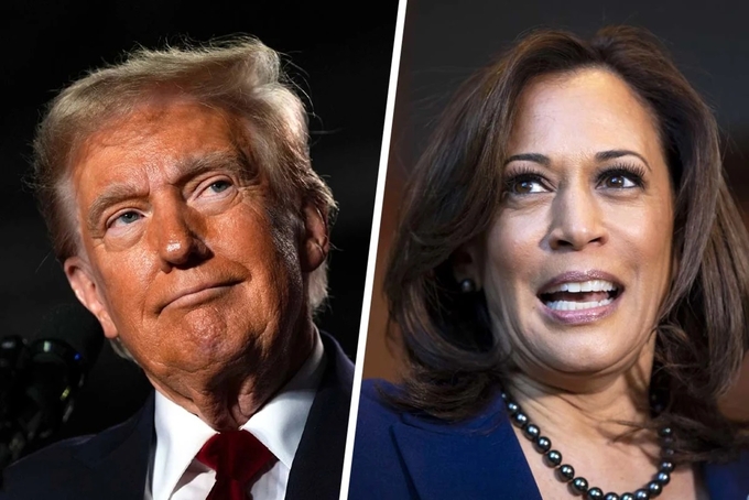 Ứng viên đảng Cộng hòa Donald Trump và ứng viên đảng Dân chủ Kamala Harris. Ảnh: NBC.