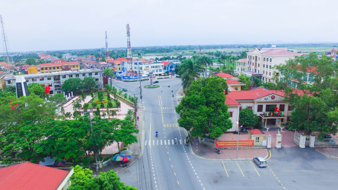 Một góc trung tâm huyện Tiên Lãng. Ảnh: Đinh Mười.