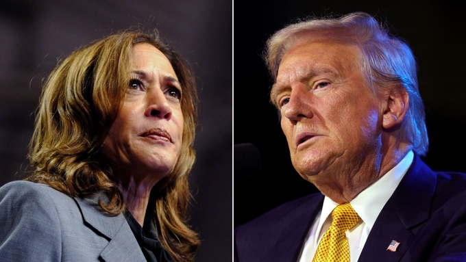 Phó Tổng thống Kamala Harris và cựu Tổng thống Donald Trump. Ảnh: CNN.