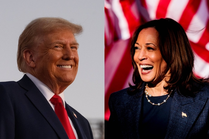 Ứng viên Tổng thống đảng Cộng hòa Donald Trump và Phó Tổng thống Kamala Harris của đảng Dân chủ. Ảnh: Bloomberg.