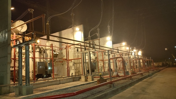 Máy biến áp AT1 tại Trạm biến áp 500kV Đắk Nông sau khi hoàn thành nâng công suất.