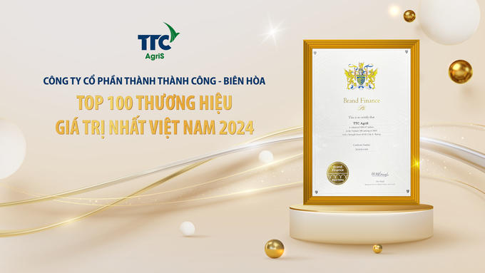 TTC AgriS 5 năm liên tiếp giữ vững vị trí thuộc top 50 tại báo cáo xếp hạng thương hiệu giá trị nhất Việt Nam thường niên danh giá.