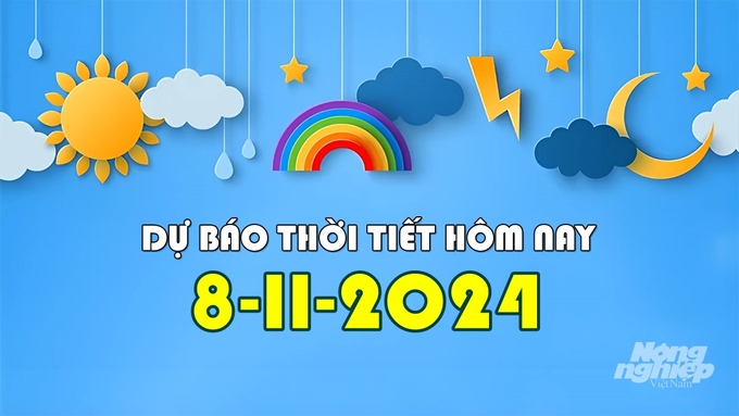 Dự báo thời tiết hôm nay 8/11/2024 tại các khu vực trong cả nước