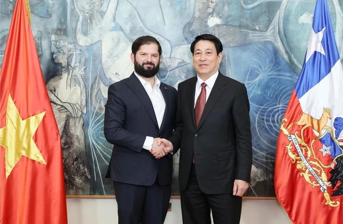 President Luong Cuong and Chilean President Gabriel Boric Font. Photo: VNA.