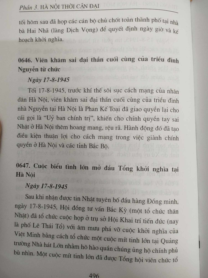 Lỗi trong sách 'Thăng Long – Hà Nội 1000 sự kiện lịch sử' – Vũ Văn Quân (Chủ biên). Ảnh: Kiều Mai Sơn.