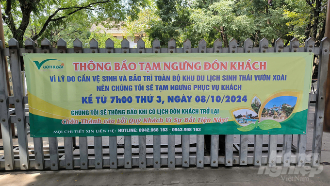 Vuon Xoai Ecotourism Area is temporarily closed to ensure the safety of wild animals and visitors after the deaths of tigers and leopards. Photo: Le Binh.