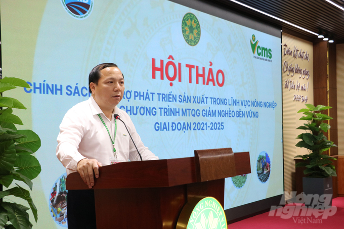 PGS.TS Vũ Ngọc Huyên, Phó Giám đốc Học viện Nông nghiệp Việt Nam phát biểu tại Hội thảo. Ảnh: Hưng Giang