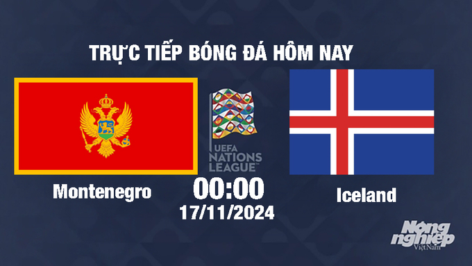 Trực tiếp Montenegro vs Iceland, UEFA Nations League 2024/25, 00h00 ngày 17/11/2024