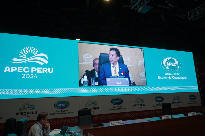 FAO Director-General QU Dongyu participates in the 2024 APEC Leaders Dialogue.