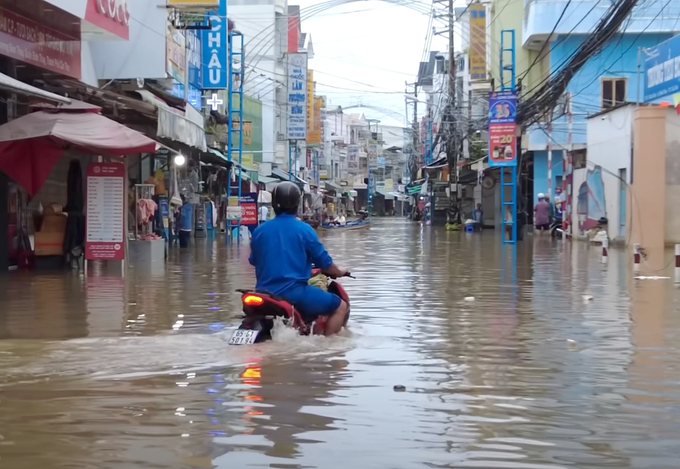 Ngập do triều cường ở ĐBSCL. Ảnh: Sơn Trang.