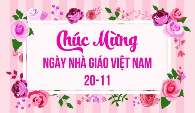 Mẫu thiệp 20/11 hình hoa đẹp cho Teacher's Day