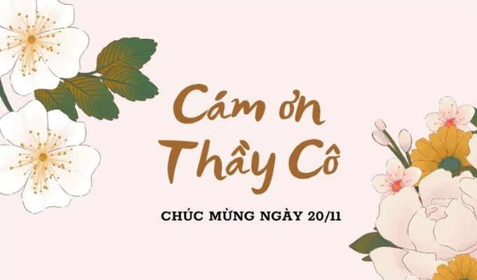 Thiệp 20/11 đẹp nhất dành tặng thầy cô