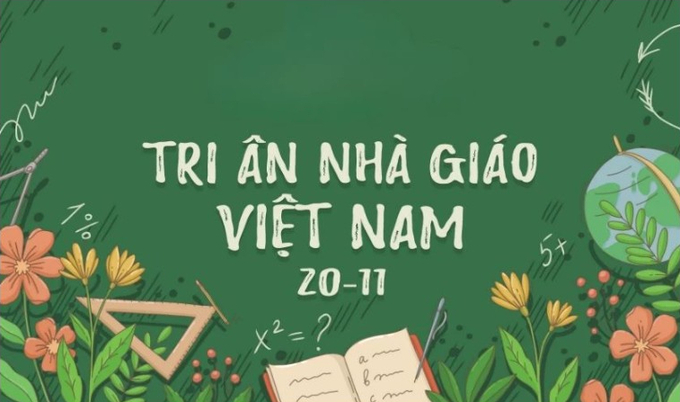 Mẫu thiệp 20/11 hoạ tiết hoa lá đẹp