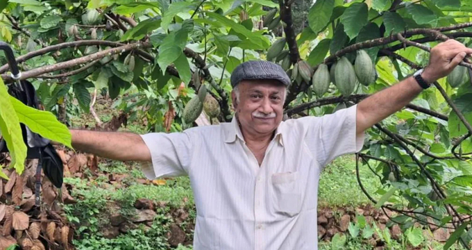 George Matthew moved into cocoa production to keep his farm going.