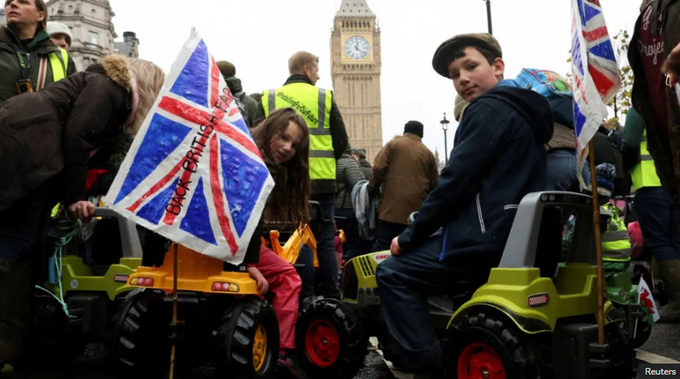 Thousands of people took to the streets in central London, many with their children in tow.