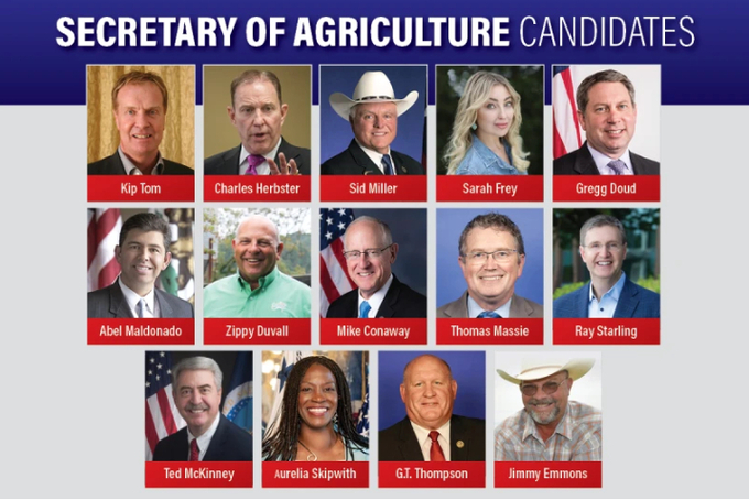 Possible names for the next U.S. Secretary of Agriculture.