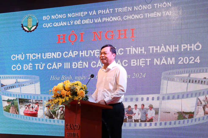 Thứ trưởng Bộ NN-PTNT Nguyễn Hoàng Hiệp phát biểu tại Hội nghị. Ảnh: Kiều Chi.