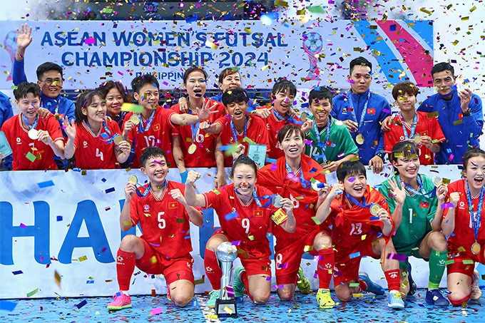 Đội futsal nữ Việt Nam có chiến thắng đầy khích lệ tại AFF Cup 2024.