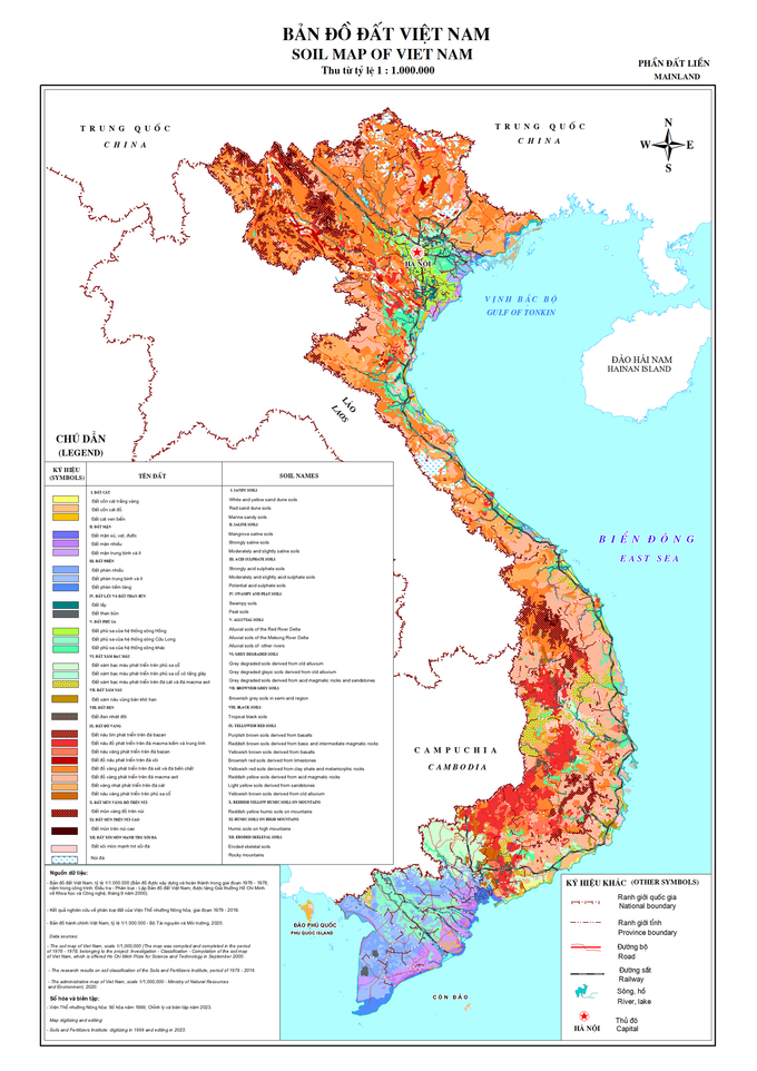 Bản đồ đất Việt Nam.