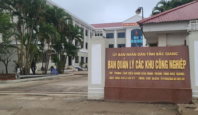 Ban Quản lý các Khu công nghiệp tỉnh Bắc Giang.