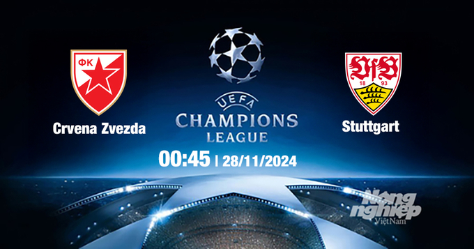 Nhận định, trực tiếp Crvena Zvezda vs Stuttgart, Cúp C1 Châu Âu, 00h45 ngày 28/11/2024